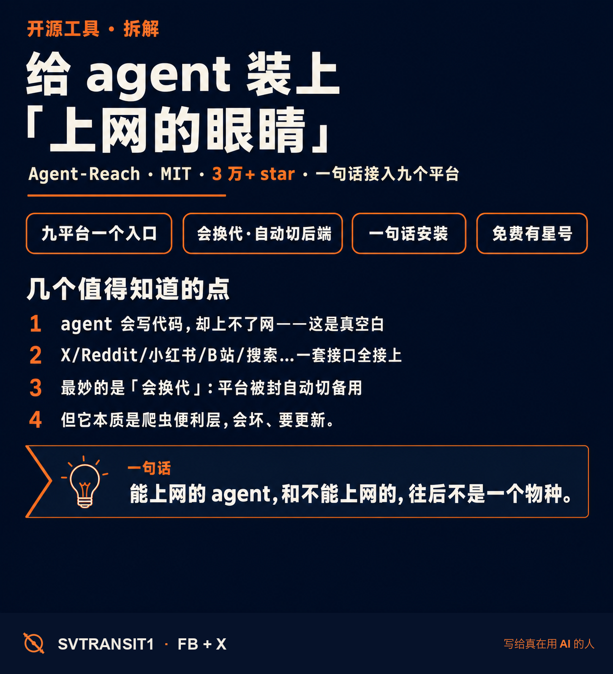 你的 AI agent 会写代码、会调 API,可你让它