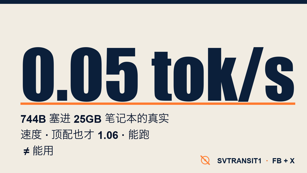 在笔记本上跑 GLM-5.2（744B）这件事，现在字面上是真的了——只是