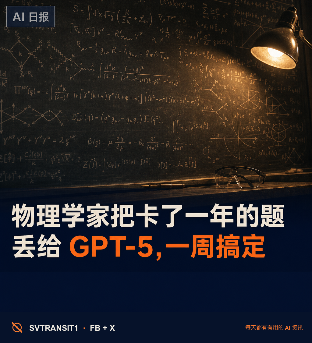 一个 2024 年拿到 Breakthrough Prize 物理学奖的人,把卡了一年多的题丢给 GPT-5,一周搞定。